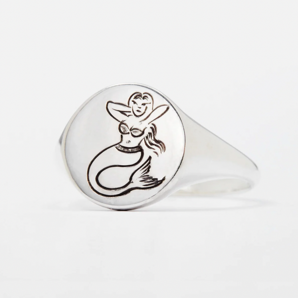 Mermaid Signet - Sterling Silver - Ready to Ship