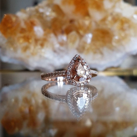 Pear Halo Ring