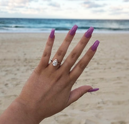 Plain Band Pear Halo Ring