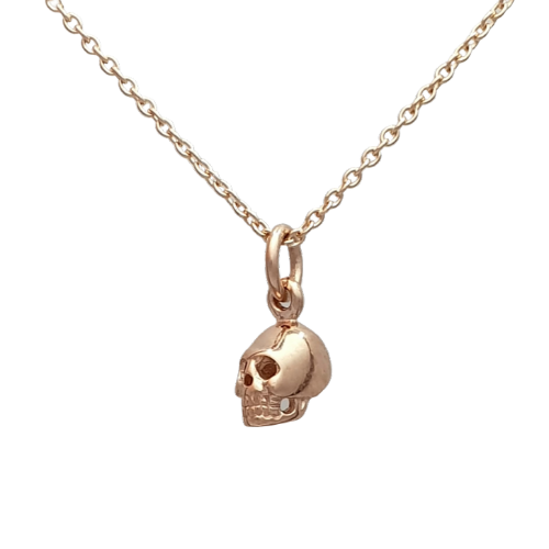Rose gold skull necklace online