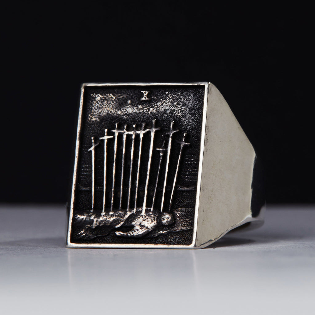 Tarot Signet TEN OF SWORDS - Ready to Ship
