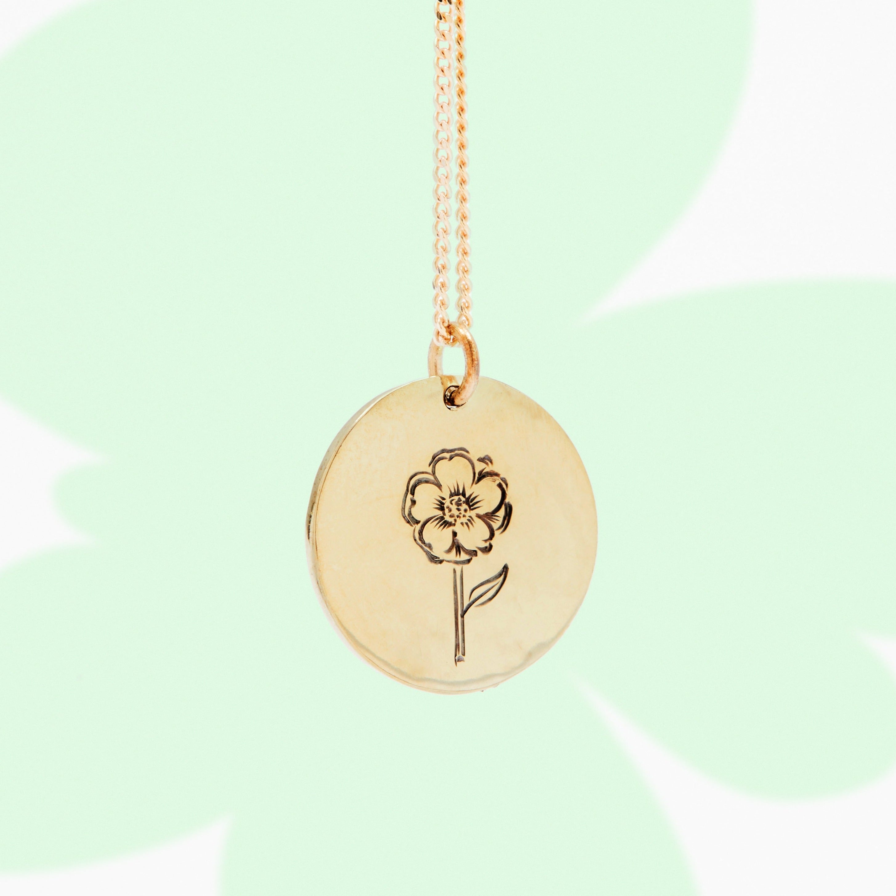 Birth flower bouquet necklace | Birth month necklace gold & silver