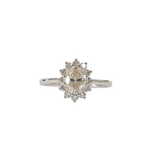 Oval Flora Halo Ring