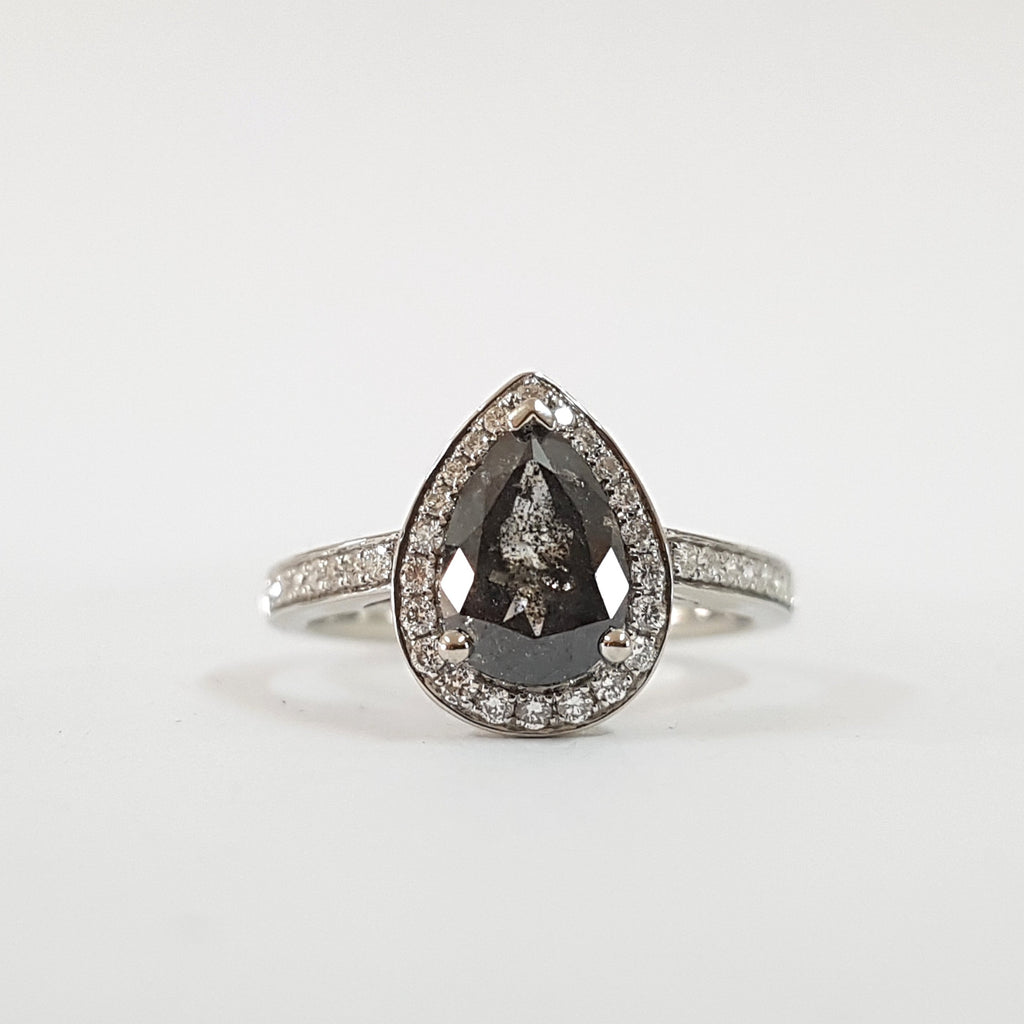 Pear Halo Ring
