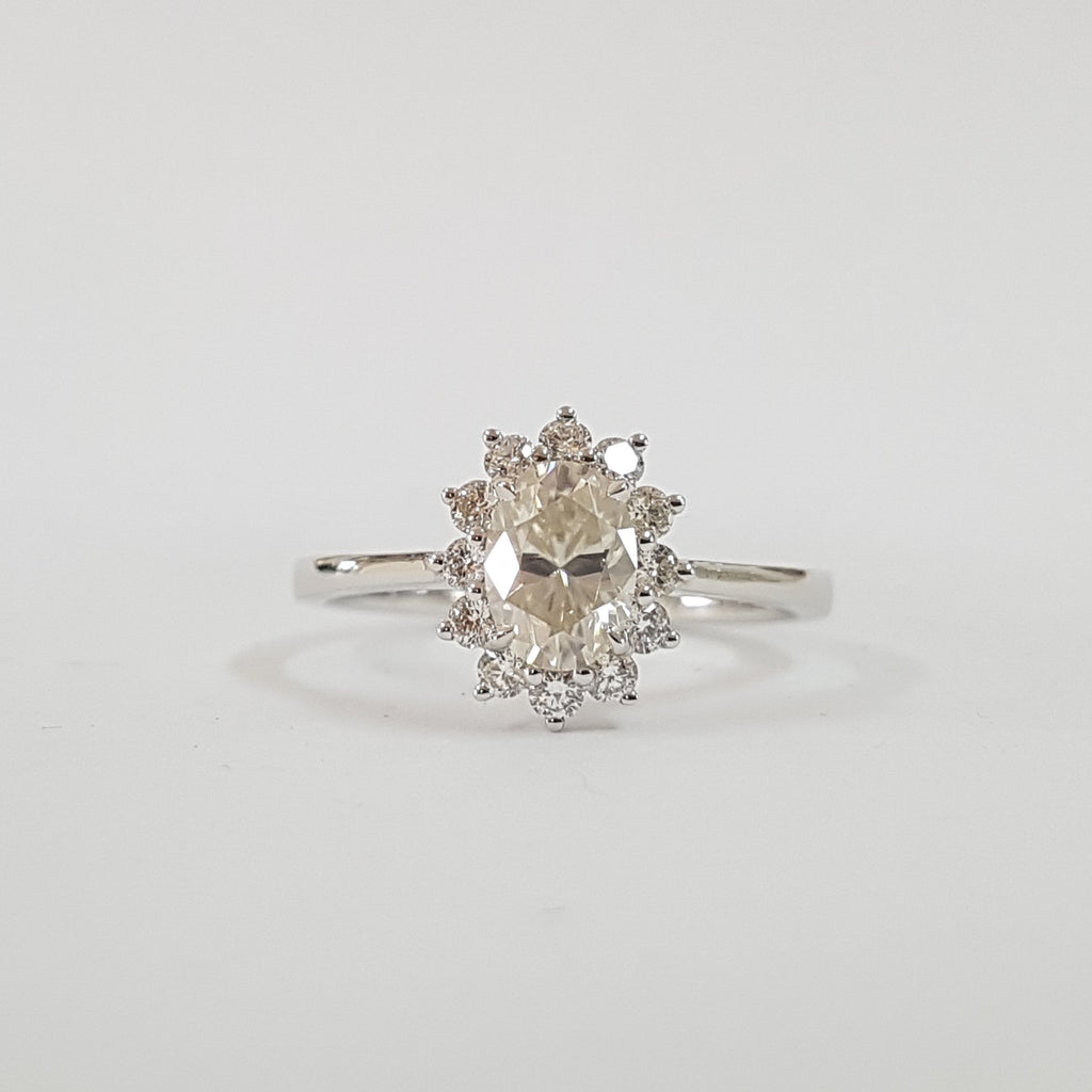 Oval Flora Halo Ring