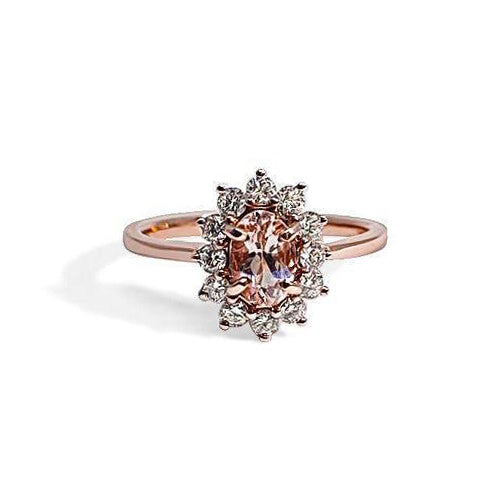 Oval Flora Halo Ring