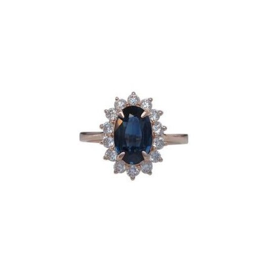 Oval Flora Halo Ring