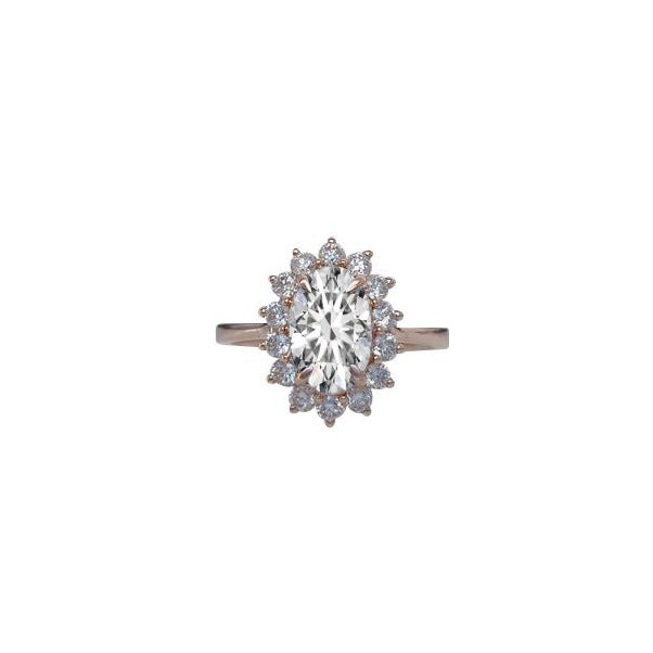 Oval Flora Halo Ring