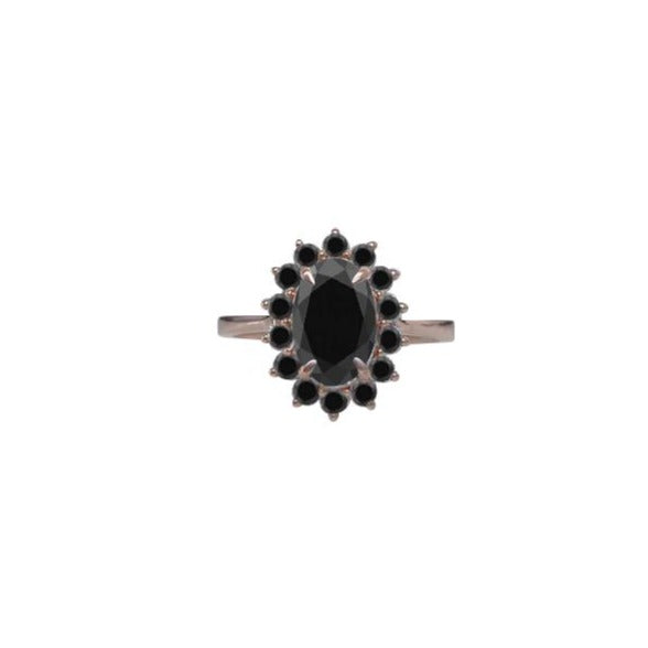 Oval Flora Halo Ring